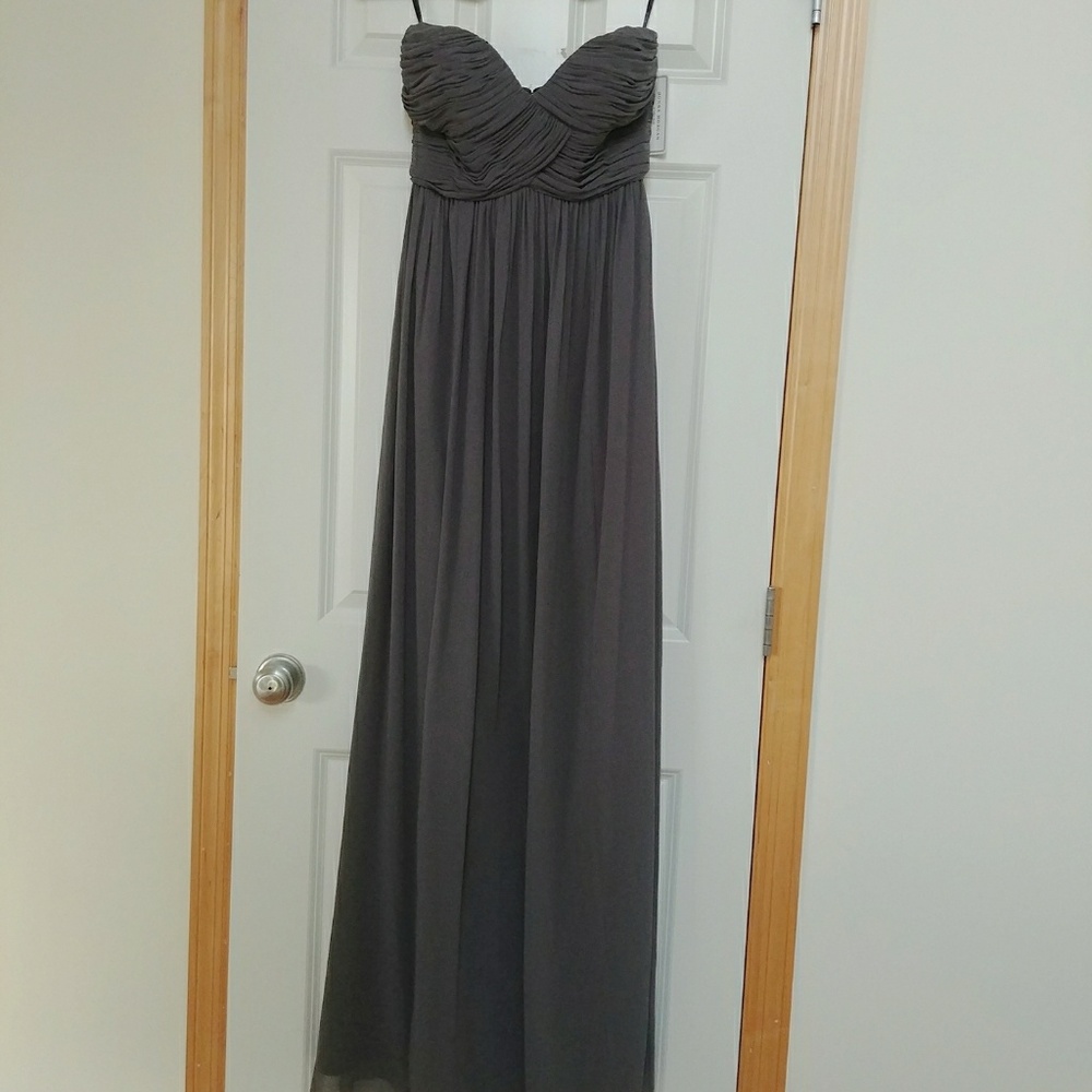 **NWT SIZE 2: Donna Morgan | Charcoal Prom/Formal Dress - Picture 4 of 8